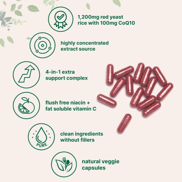 Ingredientes premium para suplemento de arroz de levadura roja sin OMG