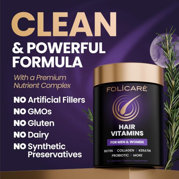 Ingredientes vitaminas FOLICARE biotina colágeno y queratina