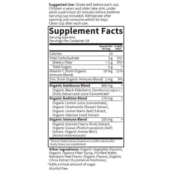 Inmunidad y sueño jarabe infantil sin alcohol y sin azúcar