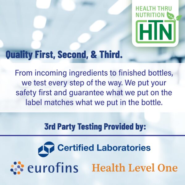 Etiqueta nutricional Health Thru Nutrition Inositol