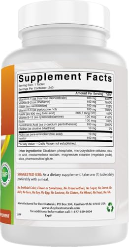 Inositol y PABA en complejo vitamina B Best Naturals