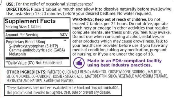 InstaSleep Mint pastilla rápida disolución boca