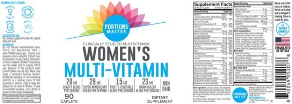 Instrucciones y beneficios multivitaminas Portions Master