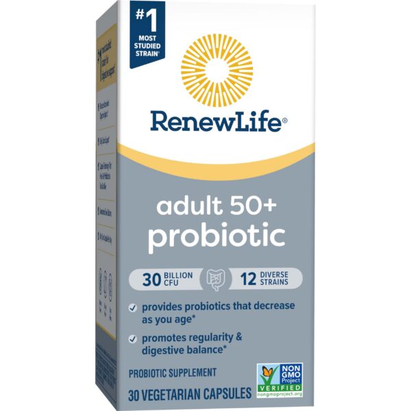 Instrucciones y etiqueta de Renew Life Probiótico Adultos 50 Plus