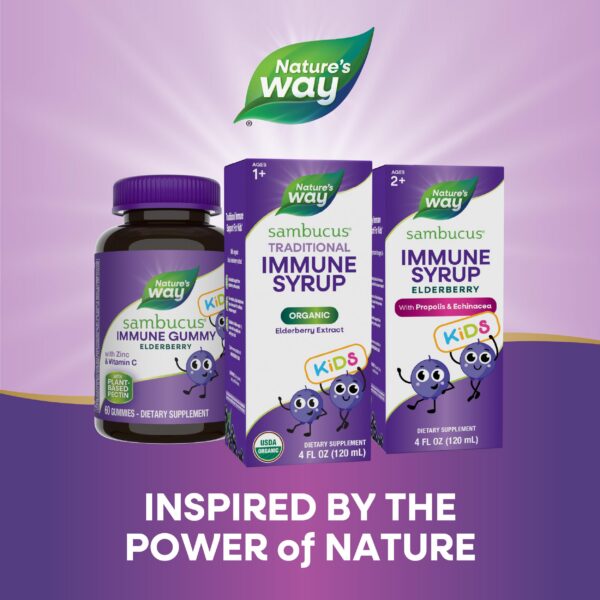 Instrucciones jarabe orgánico de saúco negro para niños Nature's Way