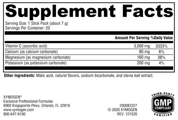 Instrucciones uso polvo XYMOGEN vitamina c alta potencia
