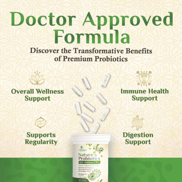 Version 1.0.0 Interior frasco Nature's Nutrition cápsulas probióticas