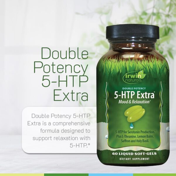Vista del frasco Irwin Naturals 5-HTP Extra