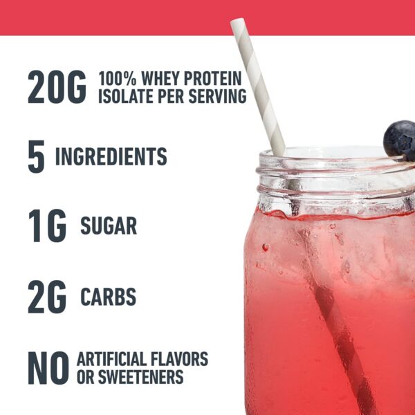 Frasco transparente de proteína con medidas