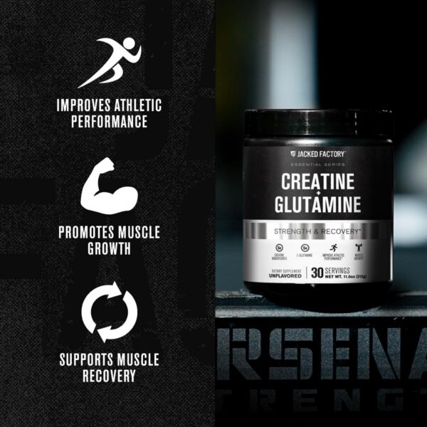 Diseño de empaque de Jacked Factory Creatine + Glutamine