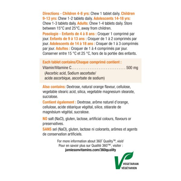 Jamieson gomitas vitamina C 500 mg frasco