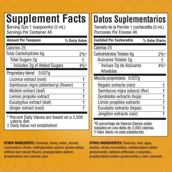 Jarabe natural BRONCOMIEL con hierbas y miel para adultos 8 fl oz