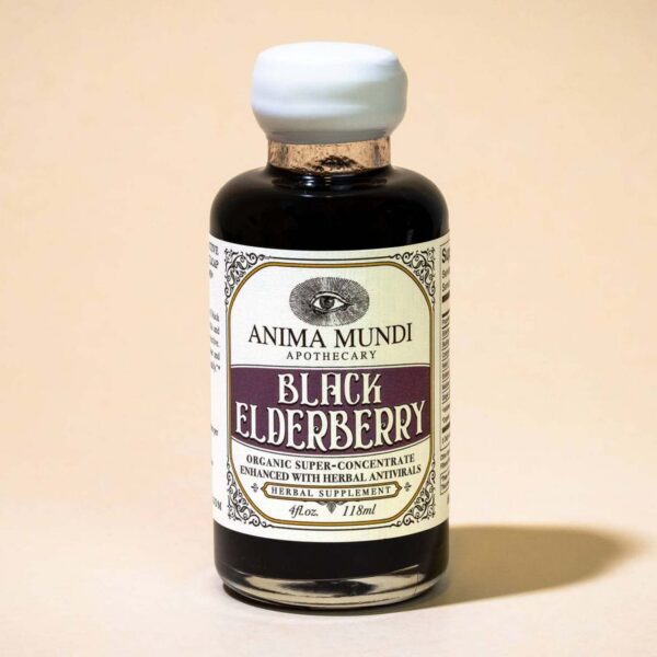 Jarabe saúco negro Anima Mundi botella y caja presentación