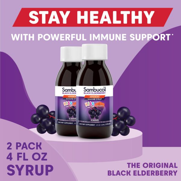 Jarabe de saúco negro premium para niños Sambucol