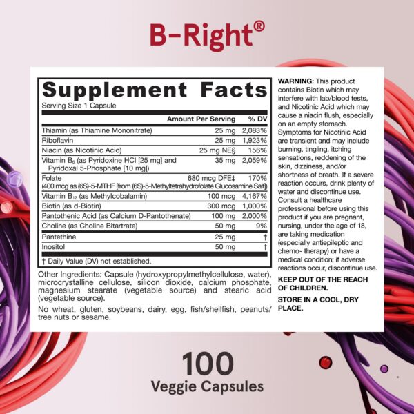 Version 1.0.0 Jarrow Formulas B-Right vista superior del frasco
