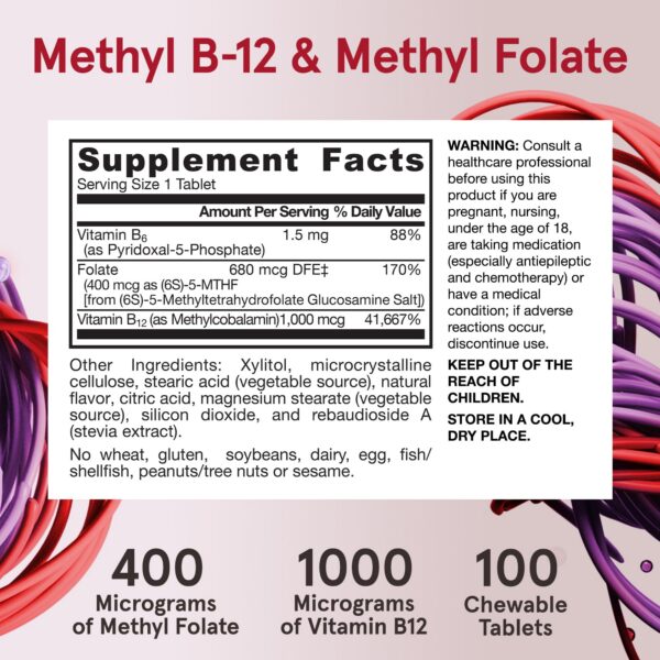Jarrow Formulas Metil B12 y Metil Folato suplementos naturales