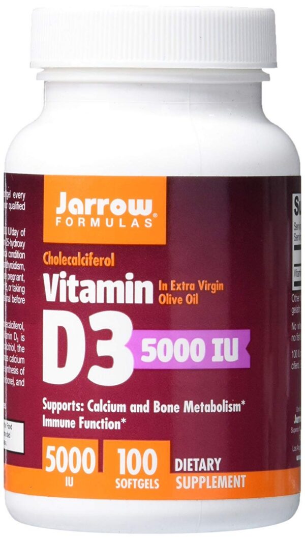Frasco de vitamina D3 - 125 mcg por porción