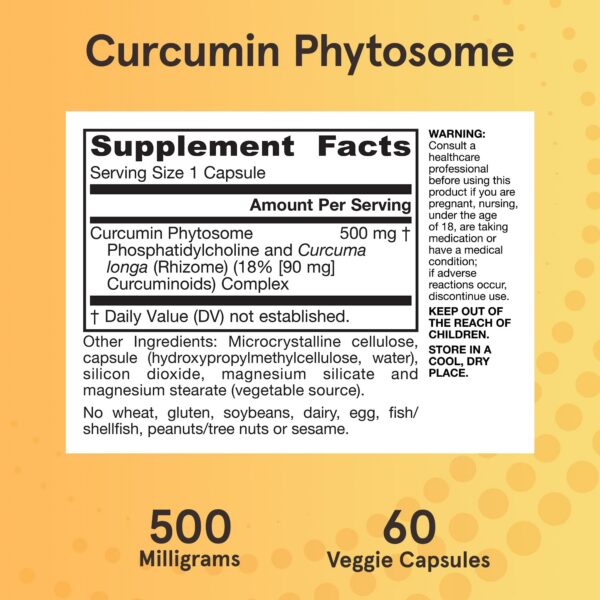 Frontal suplementario jarrow formulas curcumina fitosoma 60 cápsulas