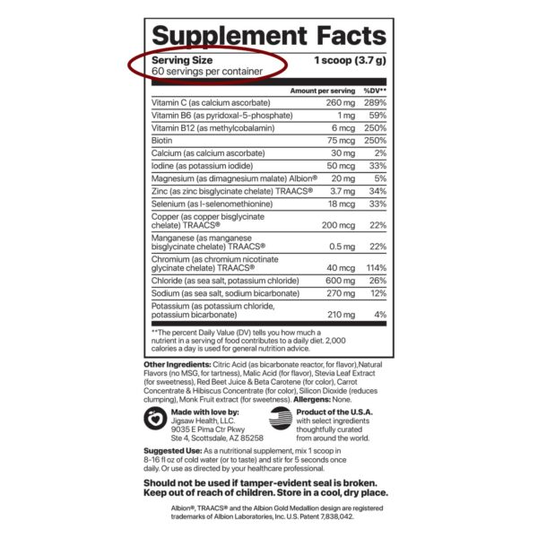 Etiquetas y frascos Jigsaw Health bundle