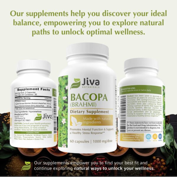 Jiva Botanicals bacopa monnieri apoyo cognitivo natural