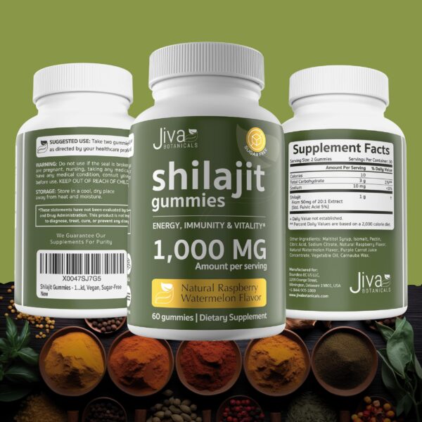 Jiva Botanicals gomitas naturales de Shilajit Himalayo vegan