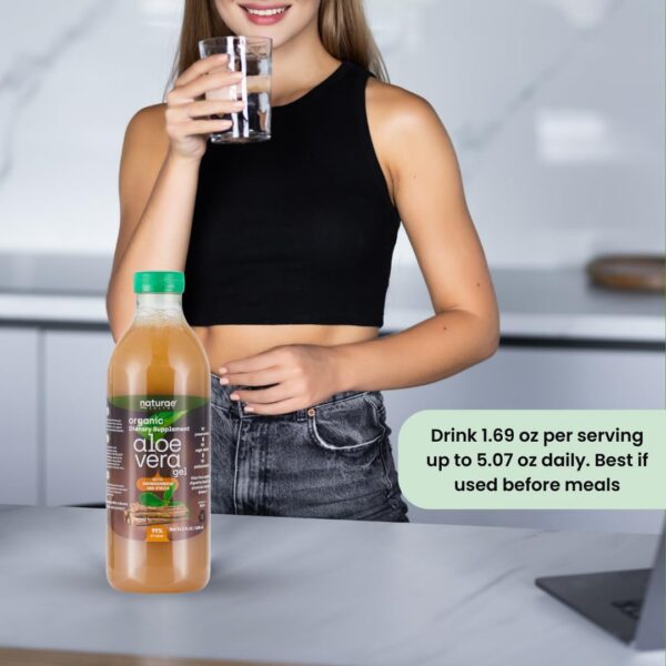 Jugo orgánico con hoja fresca de aloe vera y stevia para salud