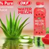 Jugo saludable aloe vera sandía OKF vegano sin gluten y sin grasas