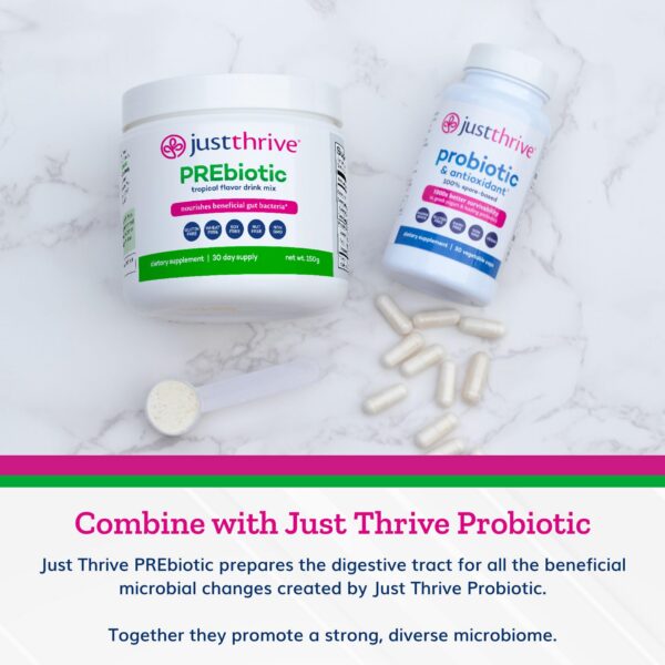 Version 1.0.0 Frasco blanco de Just Thrive PREbiotic Powder