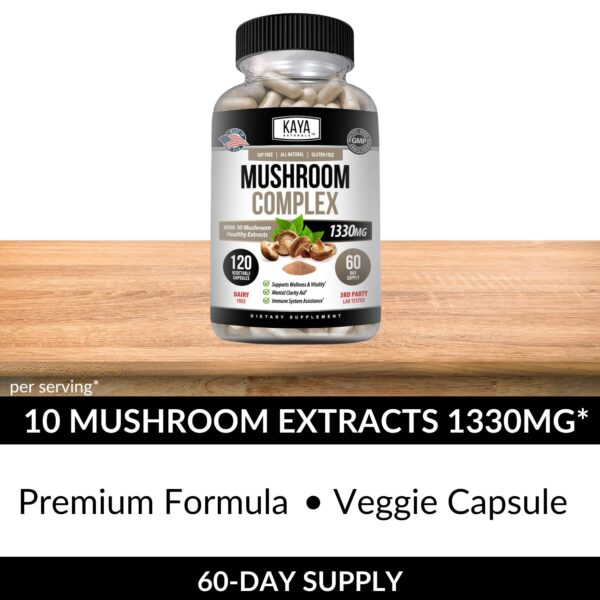 Kaya Naturals complejo de hongos premium para energía y vitalidad
