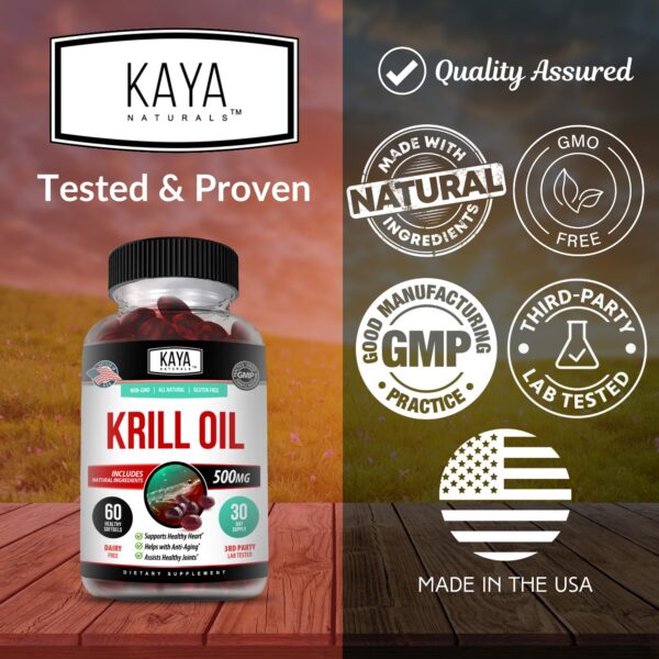 Frasco de Krill Oil Kaya Naturals en estante