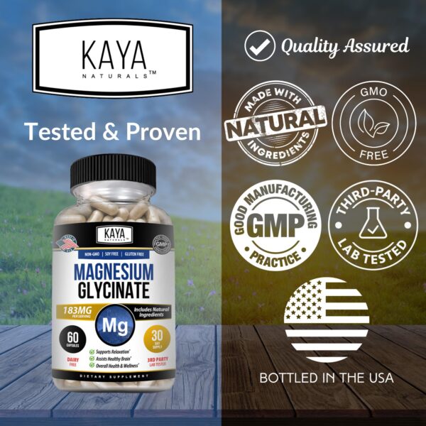 Interior de la botella Kaya Naturals Magnesio glicinato