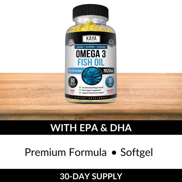 Vista lateral de packaging Kaya Omega-3