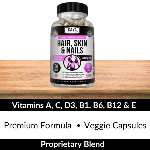 Kaya Naturals vitaminas cápsulas para salud capilar y uñas