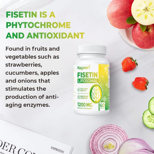 Close-up of fisetin capsules