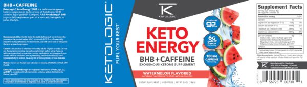 Cierre del paquete Ketologic KetoEnergy BHB y cafeína 30 porciones