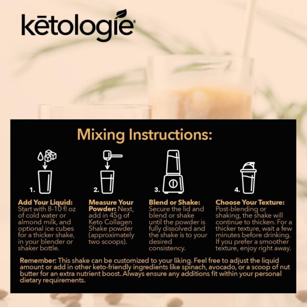 Presentación del batido Ketologie Keto Collagen Shake