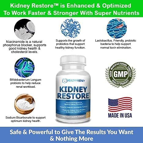 Suplementos naturales Kidney Restore y Kidney-D para riñones