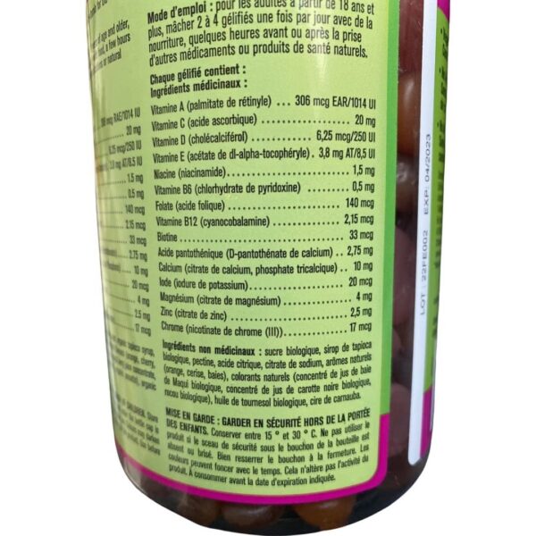 Parte posterior de la etiqueta