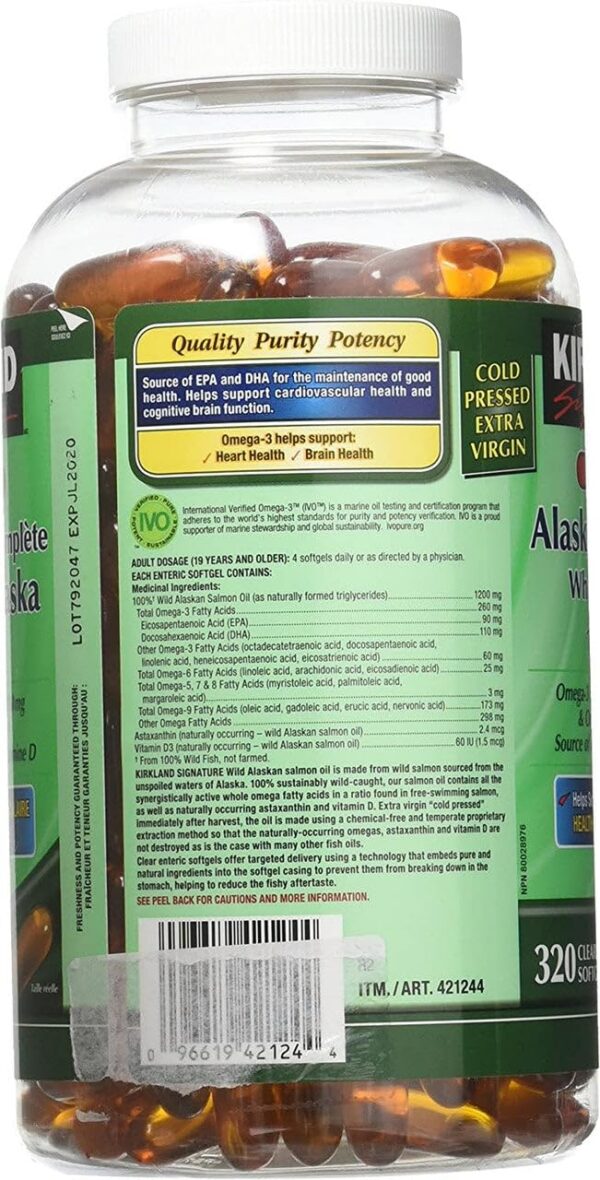 Etiqueta y frasco de salmon oil