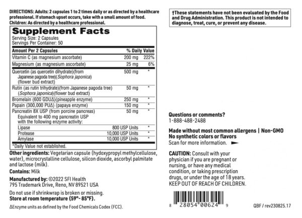 Quercetina y bromelina en la formulación
