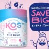 KOS mezcla en polvo energizante natural azul sin gluten ni OGM