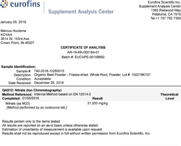 KOYAH remolacha polvo porciones