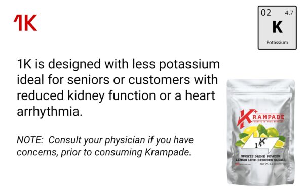 Krampade 1Krs Potassium Powder Drink Mix bolsa con porciones