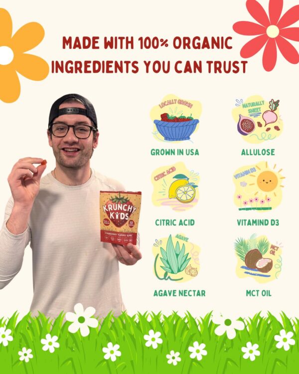 Krunchy Kids gomitas aptas para veganos y libre de alérgenos