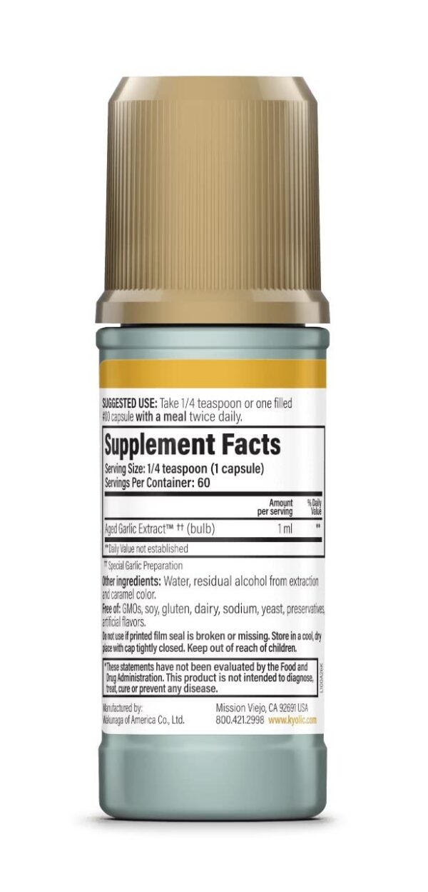 Kyolic extracto ajo envejecido vista superior frasco