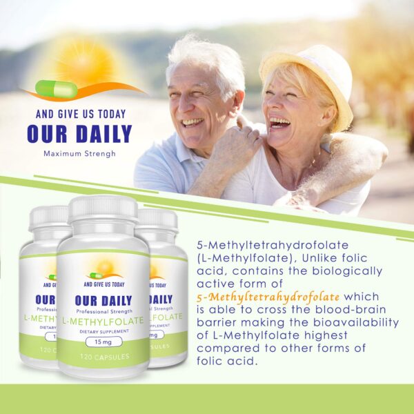 L-Metilfolato cápsulas vegetarianas 4 meses suministro