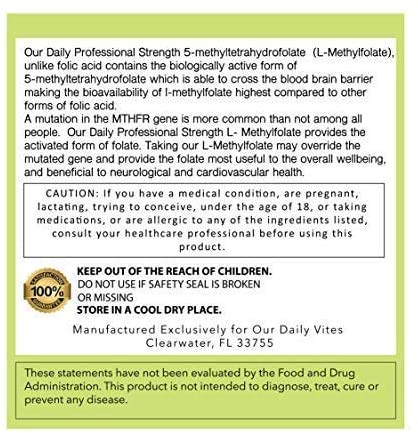 L-metilfolato suplemento sin colores ni conservadores añadidos