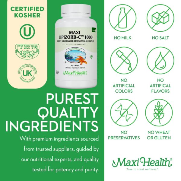 Version 1.0.0 Lado del empaque Maxi Health vitamina C liposomal