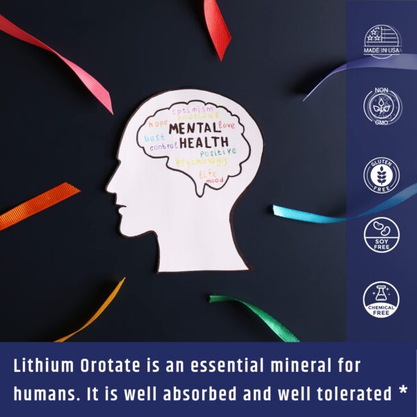 Lado del frasco AgeImmune Lithium Orotate 10 mg