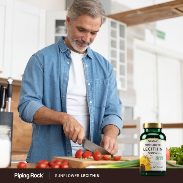 Lado del frasco cápsulas gel suave lecitina de girasol